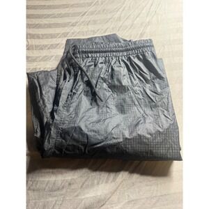 Sun Mountain Mens XL Golf Rain Pants Black Grid Pattern Elastic Waist Zipper Leg